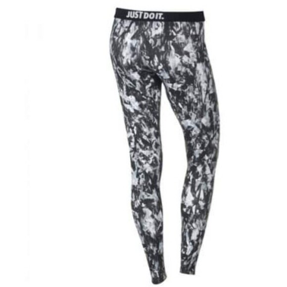 Nike Leg-A-See Mish Mash Leggings Foldover Just Do It Waistband Abstract Small - Picture 12 of 12